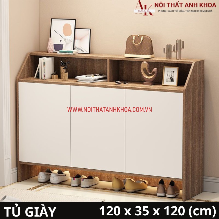 Tủ Giày Gỗ MDF 3 Cánh Chất Lượng Hiện Đại