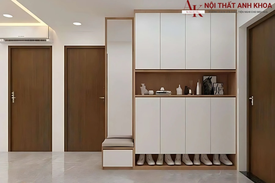 Tủ giày kết hợp gương soi Tủ giày kết hợp gương soi