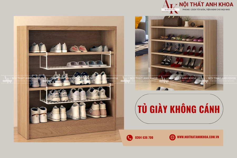 Tủ giày không cánh gỗ MDF - Gọn gàng, bền đẹp, giá tốt Tủ giày không cánh gỗ MDF - Gọn gàng, bền đẹp, giá tốt