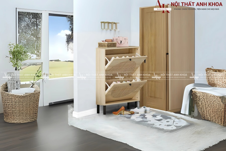 Kệ để giày mini gỗ công nghiệp cánh lật, đẹp, hiện đại Kệ để giày mini gỗ công nghiệp cánh lật, đẹp, hiện đại