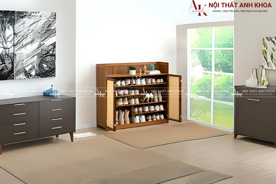 Tủ giày mini cánh đan mây đẹp - Hiện đại, tinh tế Tủ giày mini cánh đan mây đẹp - Hiện đại, tinh tế