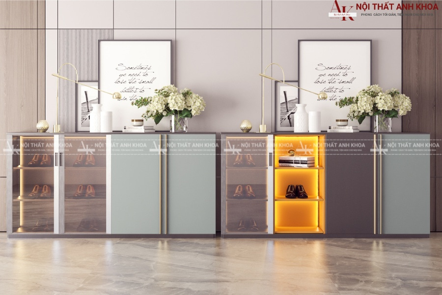 Tủ giày tạo điểm nhấn thẩm mỹ cho lối vào Tủ giày tạo điểm nhấn thẩm mỹ cho lối vào
