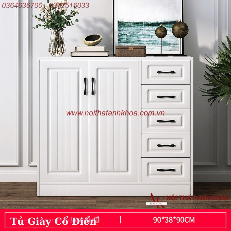Tủ Giày Thiết Kế Phong Cách Cổ Điển Gỗ MDF Cao Cấp Giá Rẻ Tủ Giày Thiết Kế Phong Cách Cổ Điển Gỗ MDF Cao Cấp Giá Rẻ