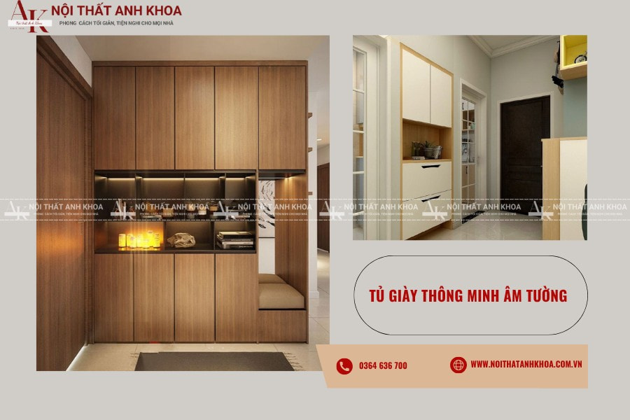 Tủ giày thông minh âm tường Tủ giày thông minh âm tường