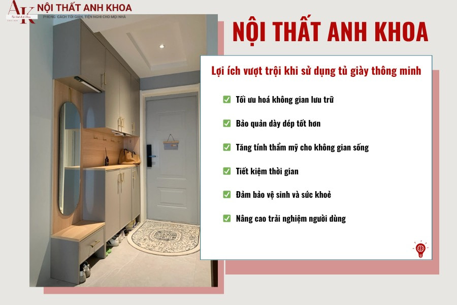 Lợi ích vượt trội khi sử dụng tủ giày thông minh Lợi ích vượt trội khi sử dụng tủ giày thông minh