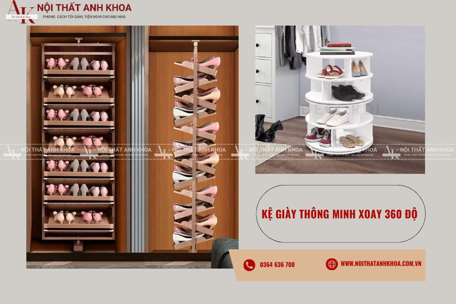 Kệ giày thông minh xoay 360 độ Kệ giày thông minh xoay 360 độ