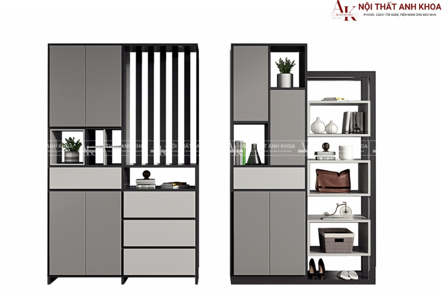 Tủ giày tích hợp kệ trang trí đa năng Tủ giày tích hợp kệ trang trí đa năng