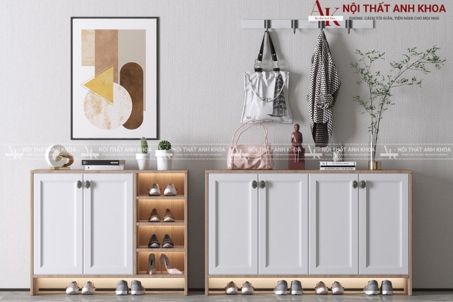 Mẫu tủ để giày văn phòng gỗ công nghiệp, đẹp, hiện đại, bền 2025 Mẫu tủ để giày văn phòng gỗ công nghiệp, đẹp, hiện đại, bền 2025