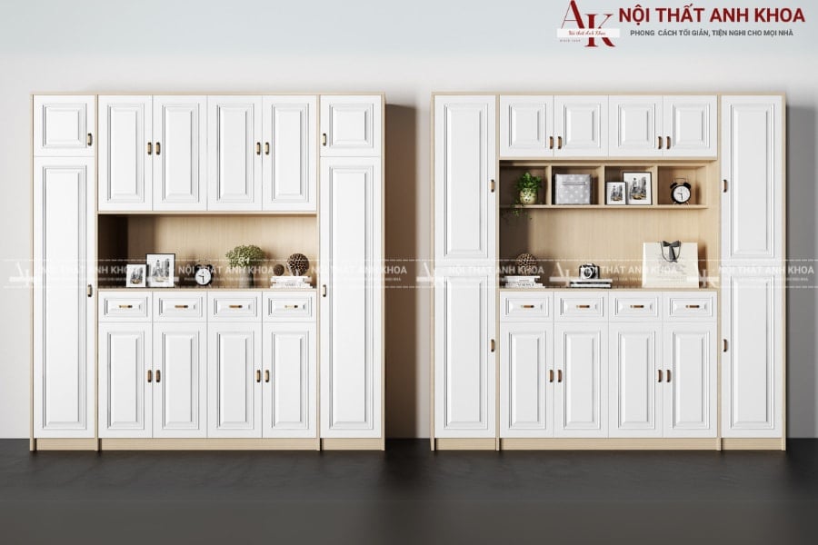 Tủ giày văn phòng gỗ MDF phong cách cổ điển tại Anh Khoa Tủ giày văn phòng gỗ MDF phong cách cổ điển tại Anh Khoa
