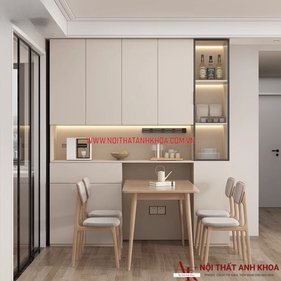 Tủ gỗ cạnh bếp gỗ công nghiệp cứng cáp, bền đẹp Tủ gỗ cạnh bếp gỗ công nghiệp cứng cáp, bền đẹp