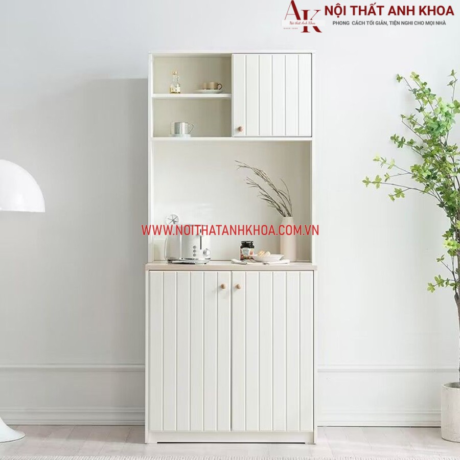 Tủ gỗ đựng đồ khô màu trắng hiện đại sang trọng Tủ gỗ đựng đồ khô màu trắng hiện đại sang trọng