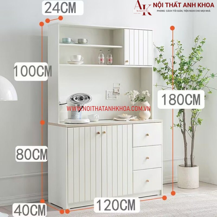 Tủ gỗ MDF đựng đồ kho màu trắng sang trọng hiện đại Tủ gỗ MDF đựng đồ kho màu trắng sang trọng hiện đại