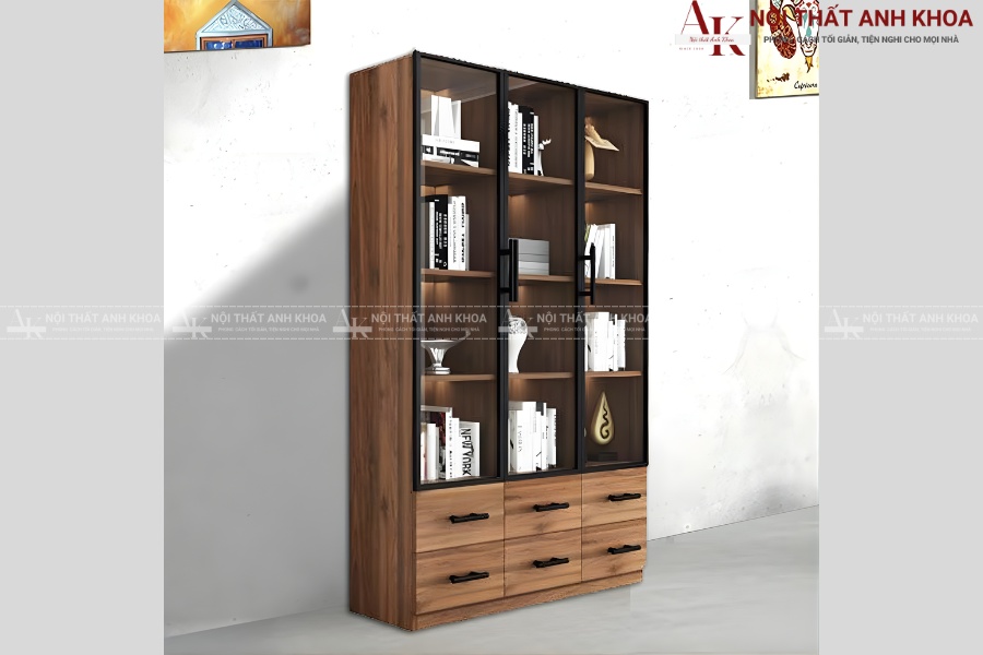 Tủ hồ sơ 3 cánh kết hợp kính - Vừa lưu trữ, vừa trưng bày Tủ hồ sơ 3 cánh kết hợp kính - Vừa lưu trữ, vừa trưng bày