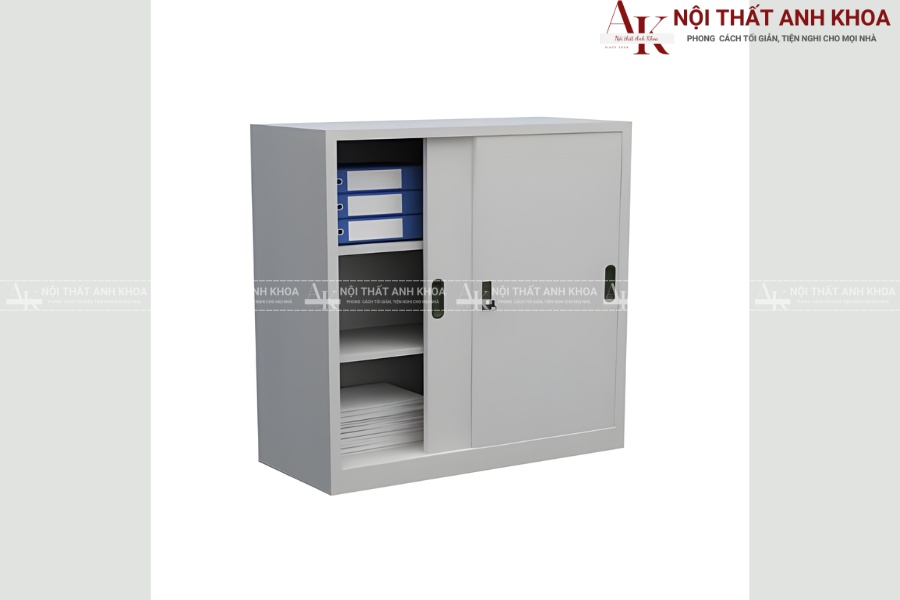 Tủ hồ sơ thấp chân sắt - Phong cách công nghiệp hiện đại Tủ hồ sơ thấp chân sắt - Phong cách công nghiệp hiện đại
