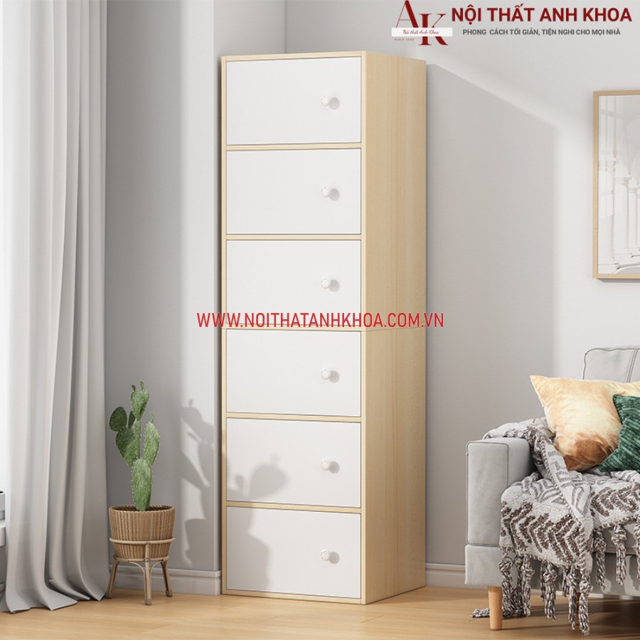 Kệ 6 tầng gỗ công nghiệp cho không gian nhỏ