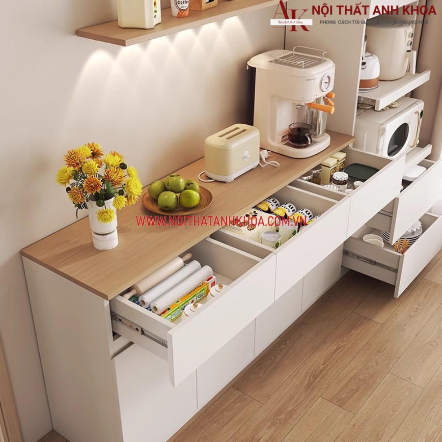 Tủ kệ nhà bếp đa năng tiện lợi Tủ kệ nhà bếp đa năng tiện lợi