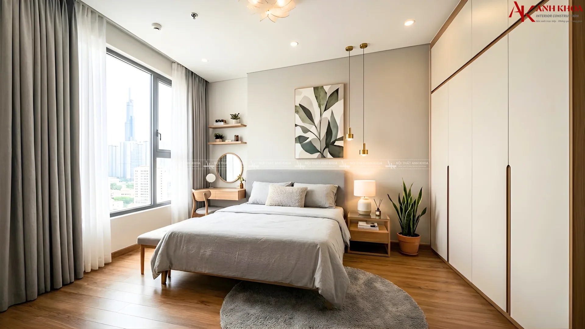 Tủ áo kịch trần giúp căn phòng ngủ luôn gọn gàng, ngăn nắp Tủ áo kịch trần giúp căn phòng ngủ luôn gọn gàng, ngăn nắp