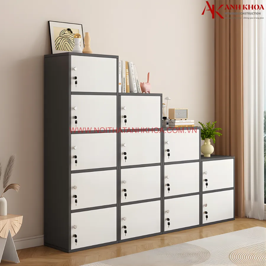 Mẫu tủ Locker gỗ công nghiệp cho văn phòng đẹp, hiện đại Mẫu tủ Locker gỗ công nghiệp cho văn phòng đẹp, hiện đại
