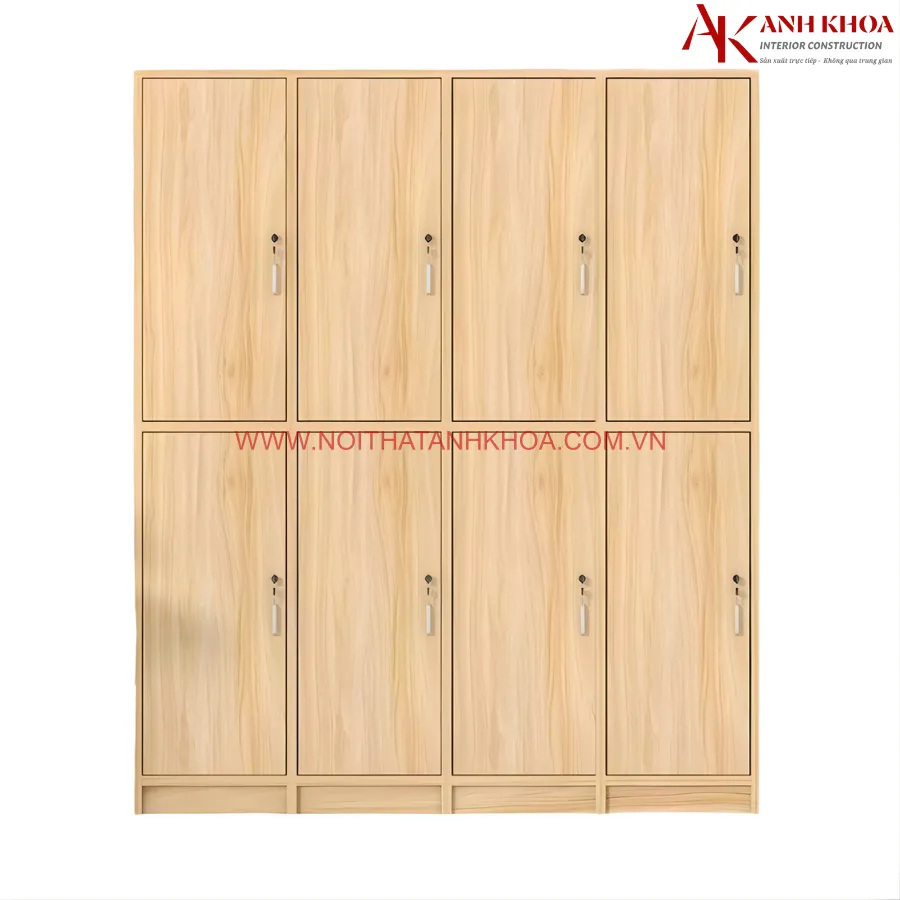 Tủ Locker gỗ công nghiệp màu vân gỗ đẹp hiện đại Tủ Locker gỗ công nghiệp màu vân gỗ đẹp hiện đại