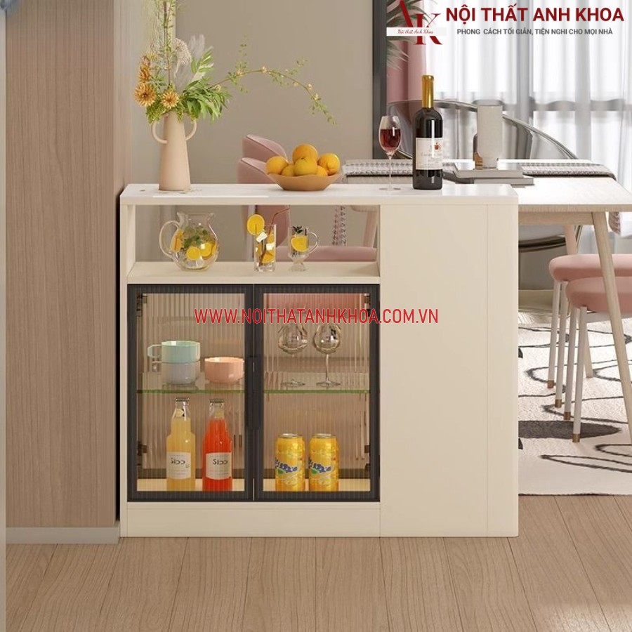 Tủ ly chén bát để cạnh nhà bếp thông minh sang trọng Tủ ly chén bát để cạnh nhà bếp thông minh sang trọng