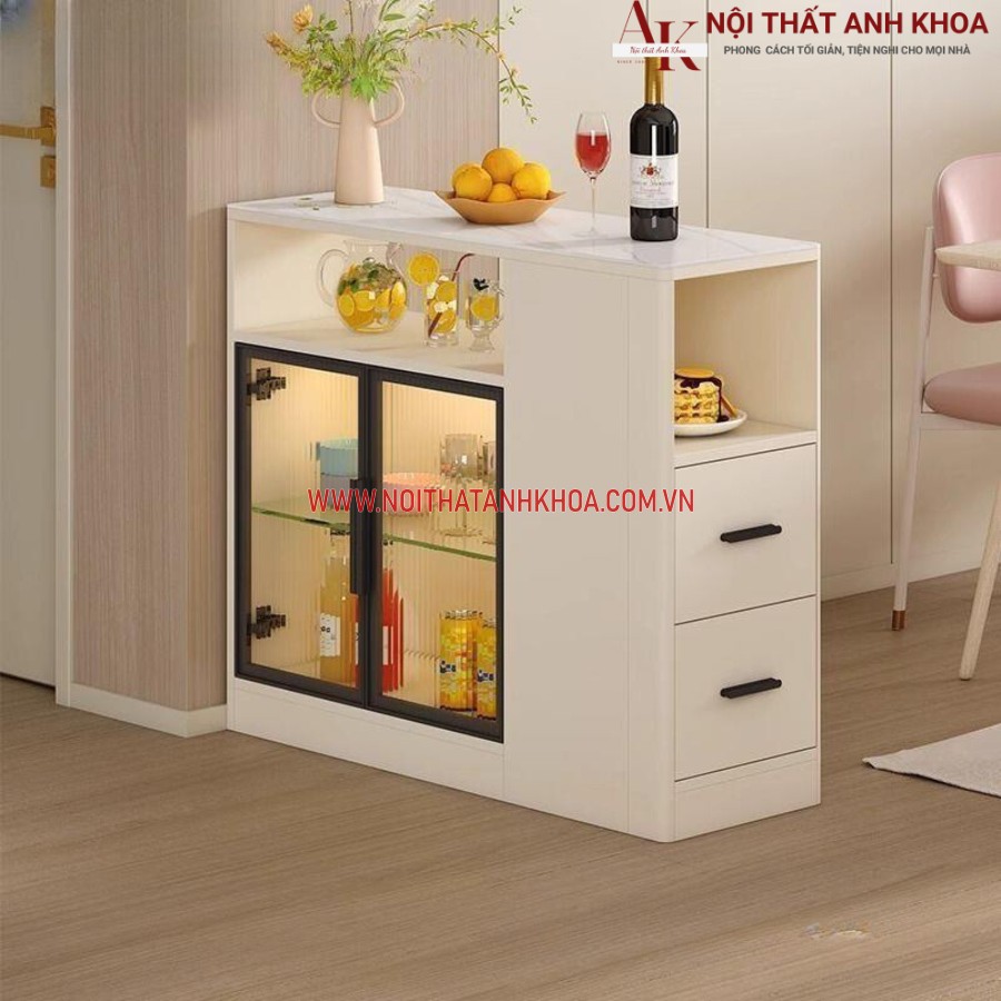 Tủ ly chén bát để cạnh nhà bếp thông minh sang trọng Tủ ly chén bát để cạnh nhà bếp thông minh sang trọng