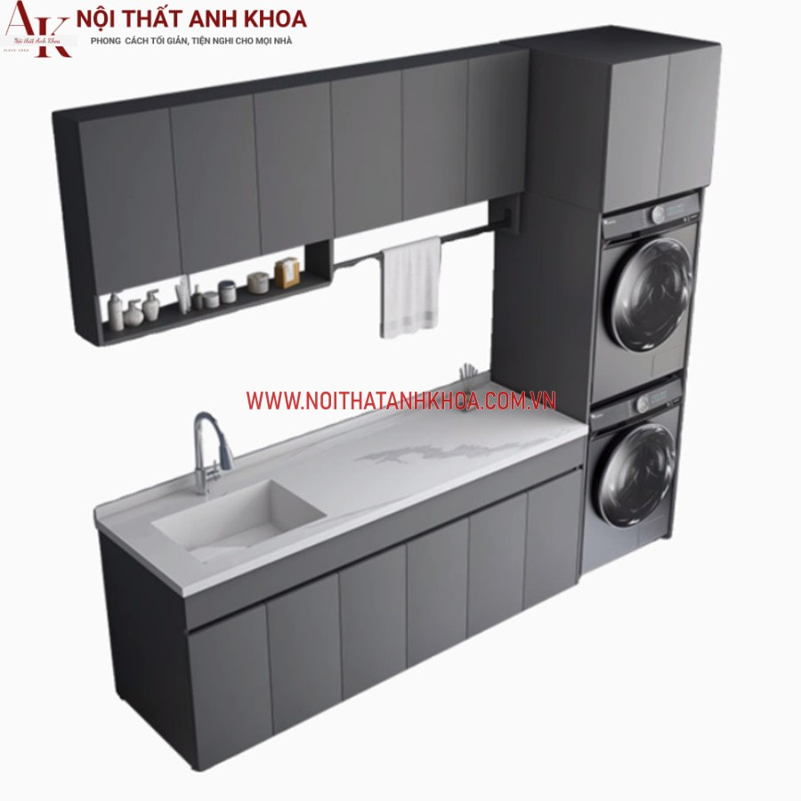 Tủ máy giặt gỗ MDF đẹp thông minh, tiện lợi Tủ máy giặt gỗ MDF đẹp thông minh, tiện lợi