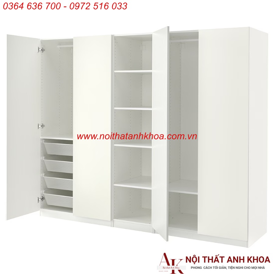 Tủ Quần Áo 4 Cánh Gỗ Công Nghiệp Giá Rẻ TPHCM Tủ Quần Áo 4 Cánh Gỗ Công Nghiệp Giá Rẻ TPHCM