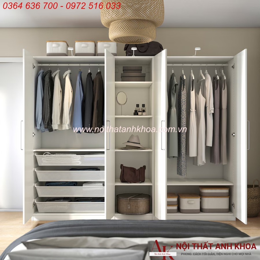 Tủ Quần Áo 4 Cánh Gỗ Công Nghiệp Giá Rẻ TPHCM Tủ Quần Áo 4 Cánh Gỗ Công Nghiệp Giá Rẻ TPHCM