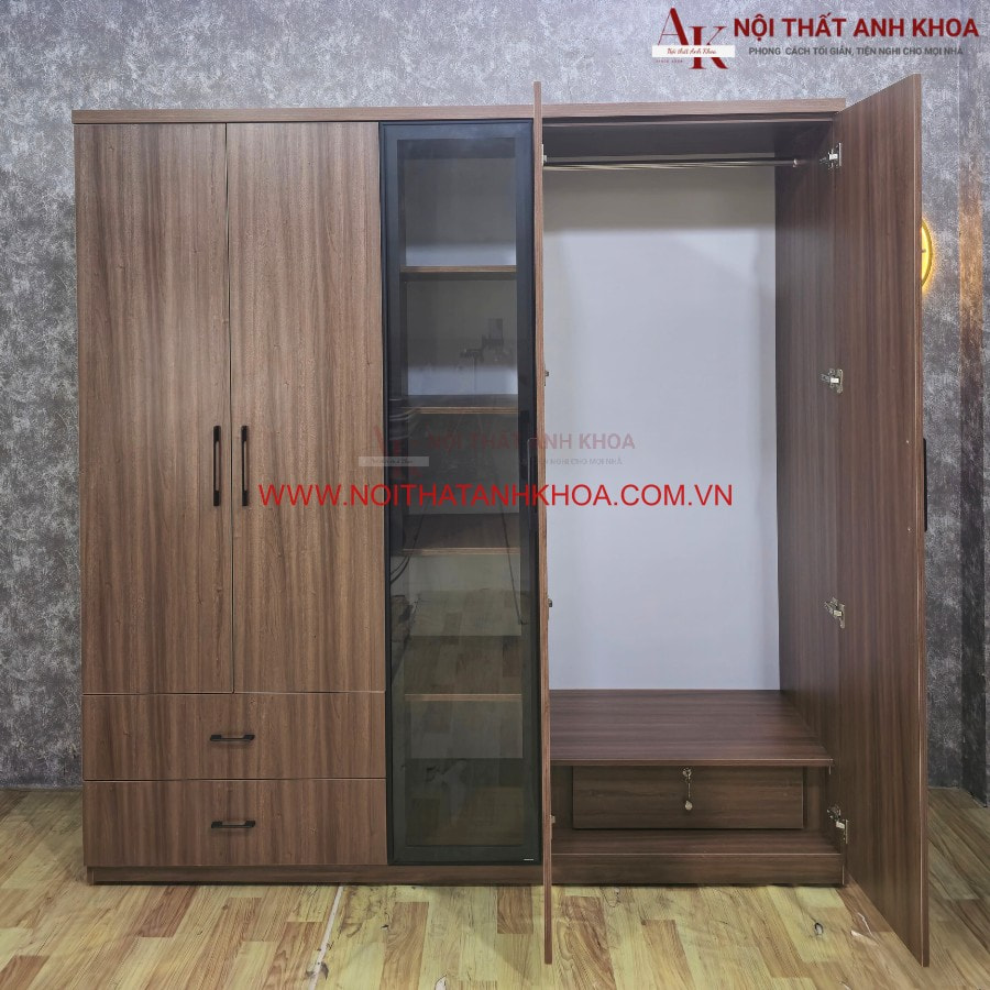 Tủ quần áo 5 cánh thiết kế đa năng gỗ công nghiệp hiện đại Tủ quần áo 5 cánh thiết kế đa năng gỗ công nghiệp hiện đại