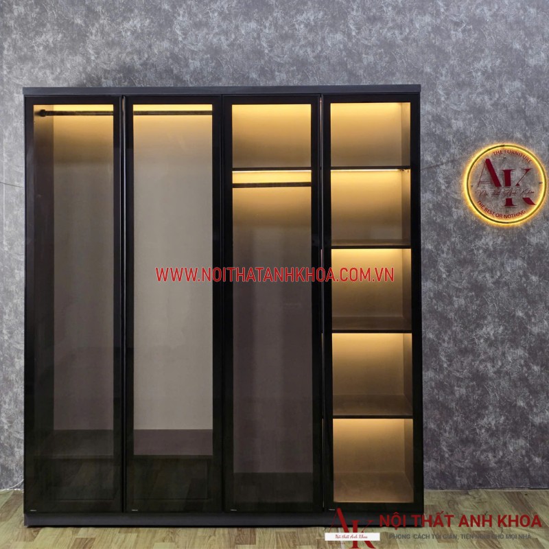 Tủ Quần Áo Cánh Kính Cường Lực Có Led Đẹp Hiện Đại Tủ Quần Áo Cánh Kính Cường Lực Có Led Đẹp Hiện Đại