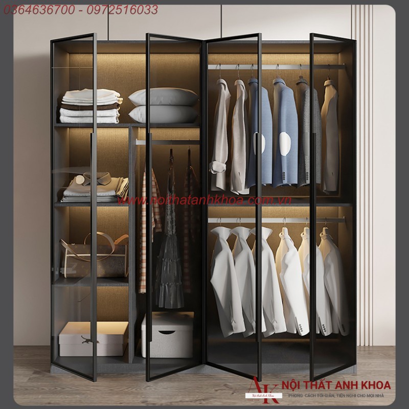 Tủ Quần Áo Cánh Kính Gỗ MDF Có Đèn LED Cao Cấp Đẹp Hiện Đại Tủ Quần Áo Cánh Kính Gỗ MDF Có Đèn LED Cao Cấp Đẹp Hiện Đại