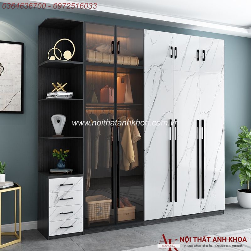 Tủ Quần Áo Cánh Kính Gỗ MDF Màu Xám Chì Đa Dạng Mẫu Mã Kích Thước Tủ Quần Áo Cánh Kính Gỗ MDF Màu Xám Chì Đa Dạng Mẫu Mã Kích Thước