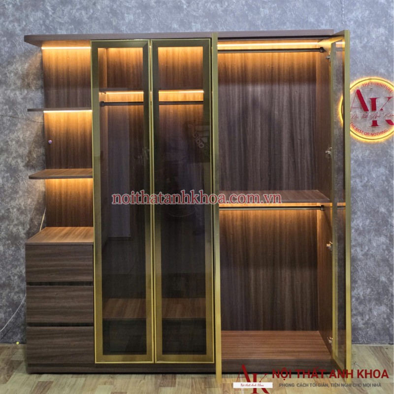Tủ Quần Áo Cánh Kính Khung Gỗ MDF Có Led Đẹp Hiện Đại Giá Rẻ Tủ Quần Áo Cánh Kính Khung Gỗ MDF Có Led Đẹp Hiện Đại Giá Rẻ