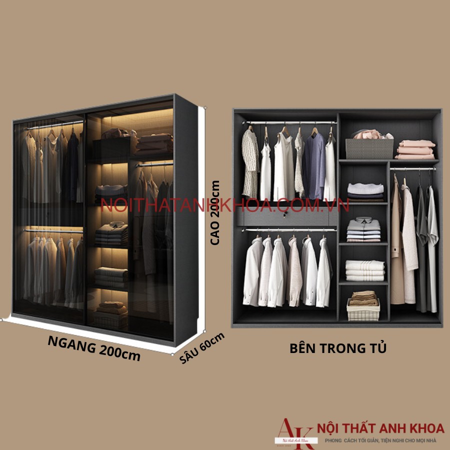 Tủ Quần Áo Cánh Kính Lùa Khung Tủ Gỗ Công Nghiệp Giá Tốt Tủ Quần Áo Cánh Kính Lùa Khung Tủ Gỗ Công Nghiệp Giá Tốt