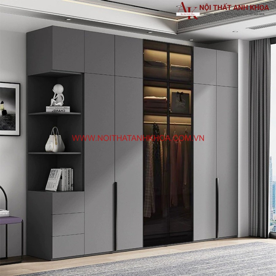 Tủ quần áo cánh kính sang trọng, thiết kế thời thượng Tủ quần áo cánh kính sang trọng, thiết kế thời thượng