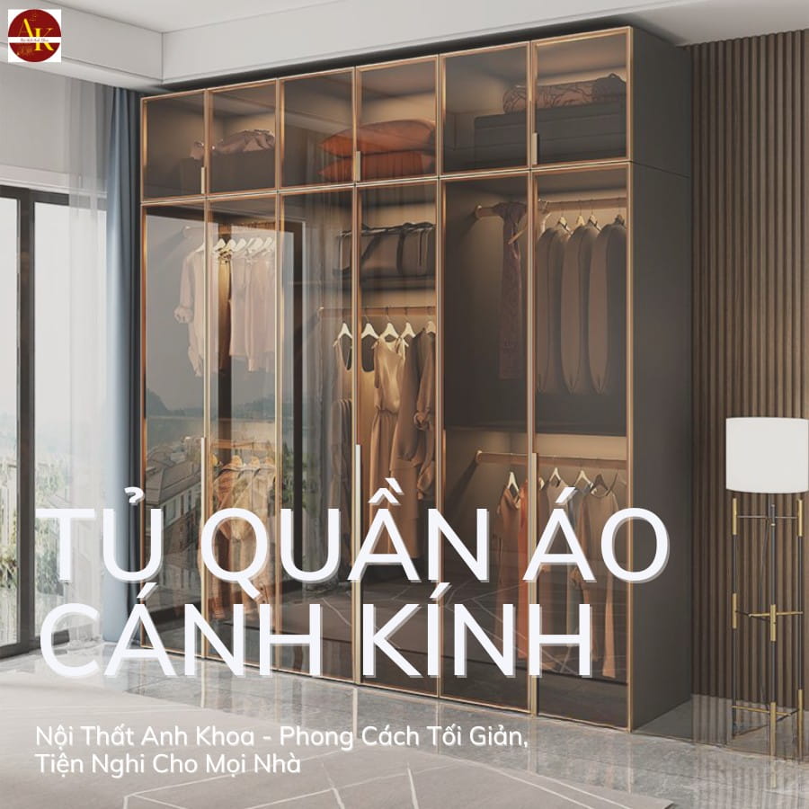 Tủ quần áo cánh kính hiện đại, sang trọng Tủ quần áo cánh kính hiện đại, sang trọng