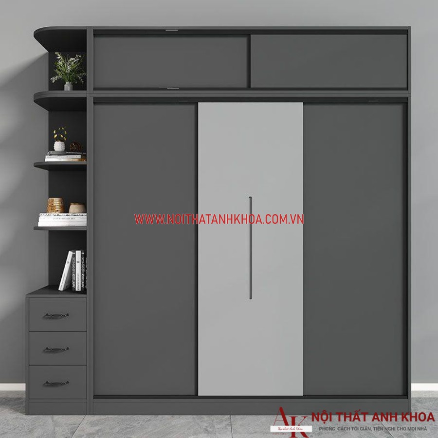Tủ quần áo cánh trượt kiểu sáng hiện đại, tinh tế Tủ quần áo cánh trượt kiểu sáng hiện đại, tinh tế