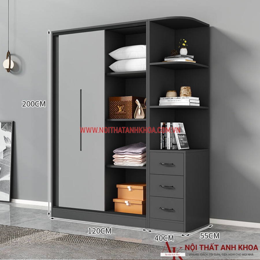 Kích thước tủ quần áo cánh trượt gỗ công nghiệp MDF Kích thước tủ quần áo cánh trượt gỗ công nghiệp MDF