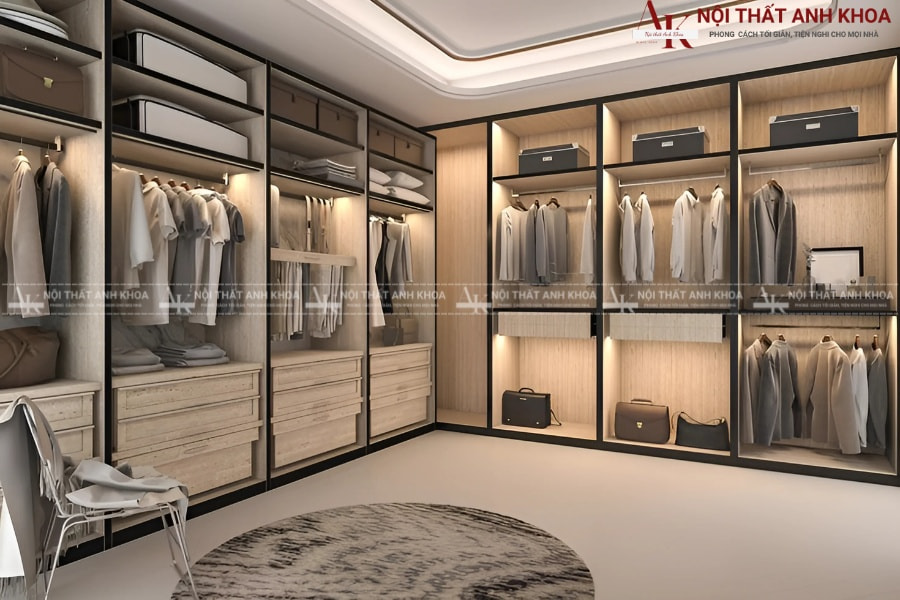Tủ quần áo chữ L cửa lùa hiện đại Tủ quần áo chữ L cửa lùa hiện đại