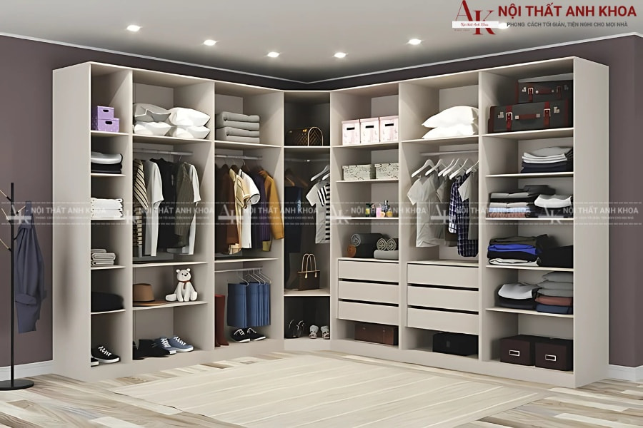 Tủ quần áo chữ L không cánh (hệ tủ mở) Tủ quần áo chữ L không cánh (hệ tủ mở)
