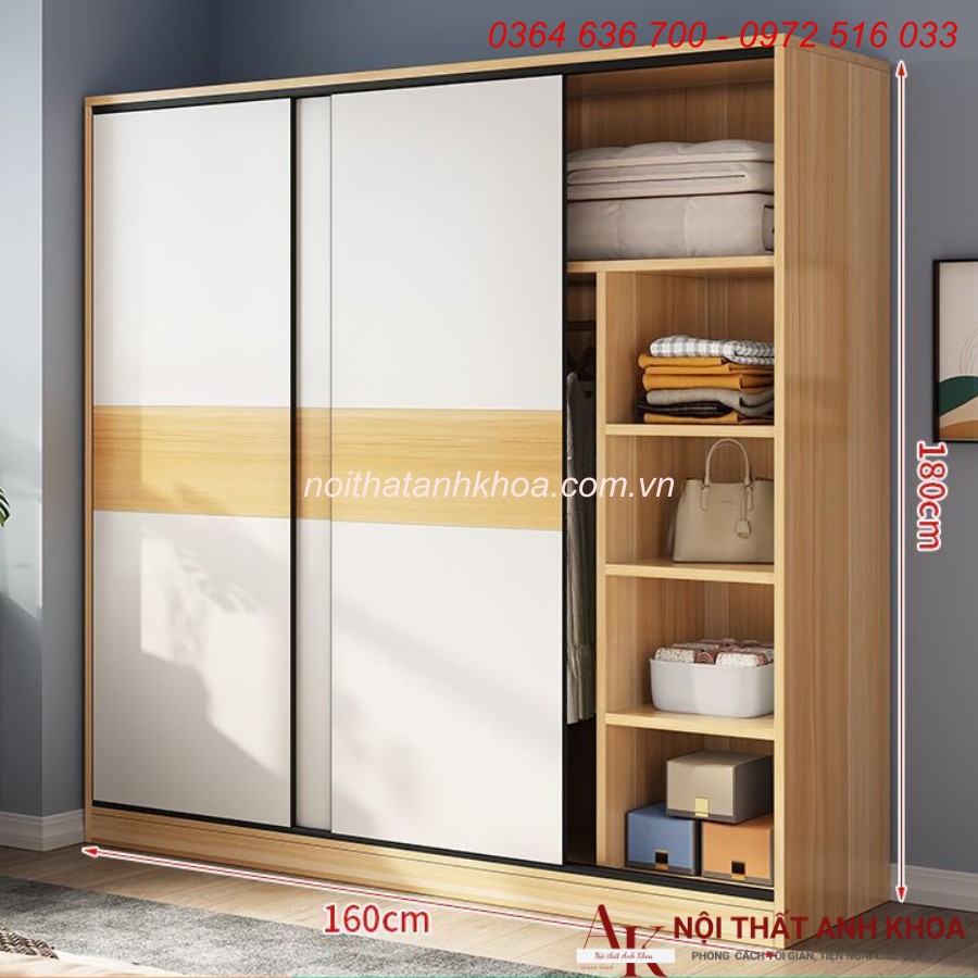 Tủ Quần Áo Cửa Lùa 2 Cánh Gỗ Công Nghiệp Lưu Trữ Đa Dạng Tủ Quần Áo Cửa Lùa 2 Cánh Gỗ Công Nghiệp Lưu Trữ Đa Dạng