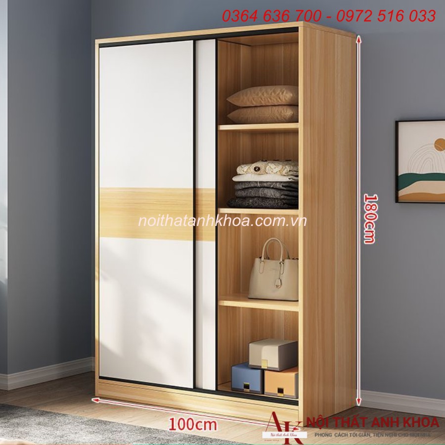 Tủ Quần Áo Cửa Lùa 2 Cánh Gỗ Công Nghiệp Tiện Lợi Tủ Quần Áo Cửa Lùa 2 Cánh Gỗ Công Nghiệp Tiện Lợi