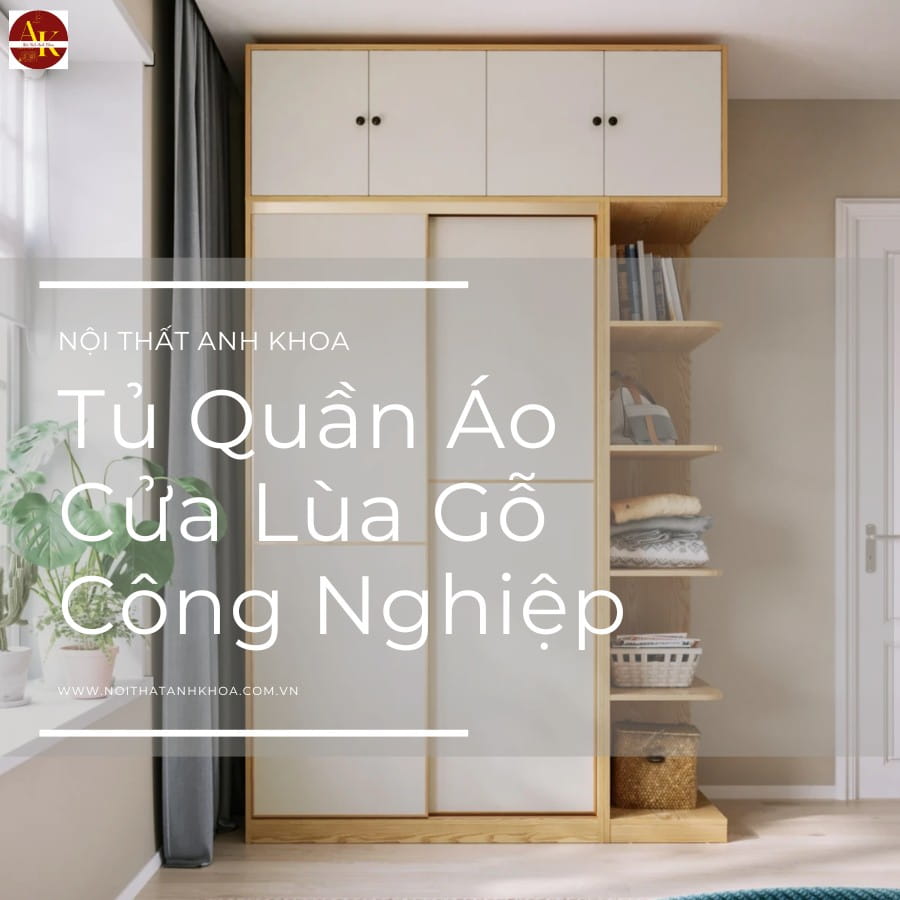 Tủ quần áo cửa lùa gỗ công nghiệp bền bỉ, hiện đại Tủ quần áo cửa lùa gỗ công nghiệp bền bỉ, hiện đại