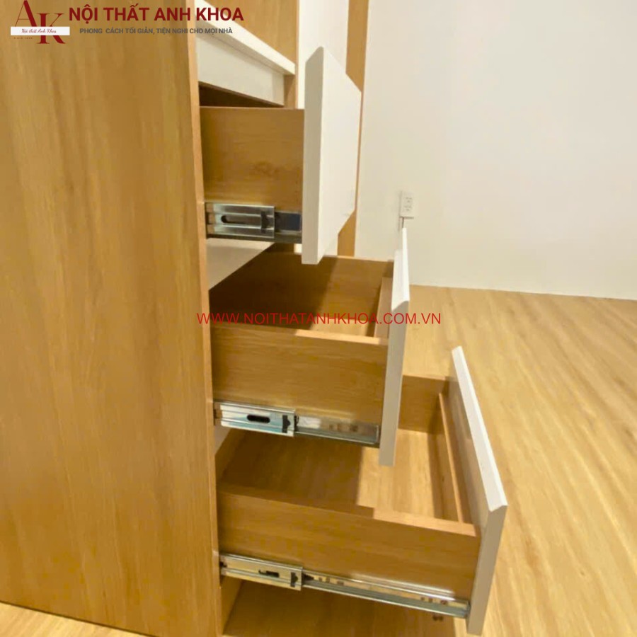 Hệ thống ngăn kéo rộng rãi của tủ quần áo MDF  Hệ thống ngăn kéo rộng rãi của tủ quần áo MDF