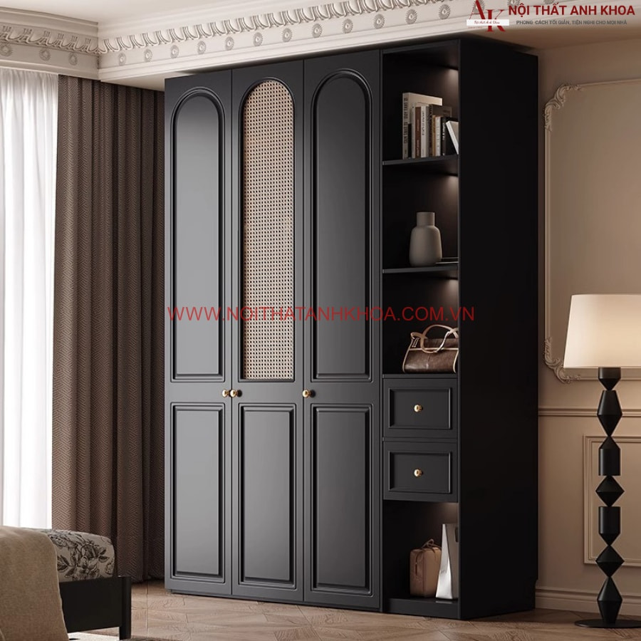 Tủ quần áo màu đen gỗ công nghiệp sang trọng đẳng cấp  Tủ quần áo màu đen gỗ công nghiệp sang trọng đẳng cấp