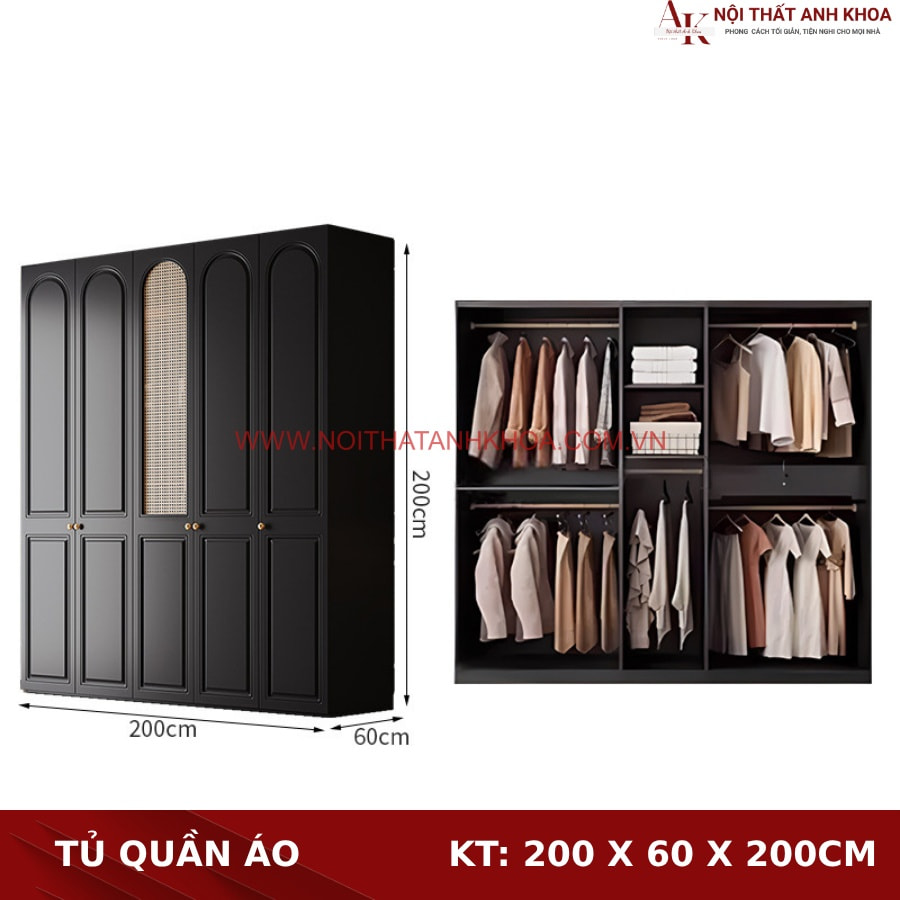 Tủ quần áo màu đen gỗ công nghiệp sang trọng đẳng cấp  Tủ quần áo màu đen gỗ công nghiệp sang trọng đẳng cấp