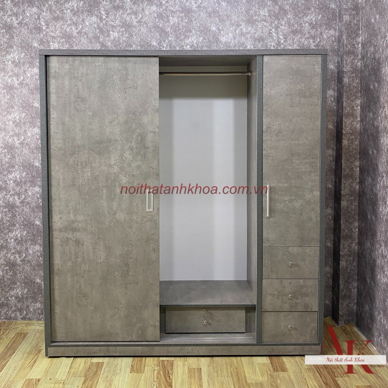 Tủ Quần Áo Giá Rẻ Gỗ MDF Màu Bê Tông Bền Cao Cấp Tủ Quần Áo Giá Rẻ Gỗ MDF Màu Bê Tông Bền Cao Cấp