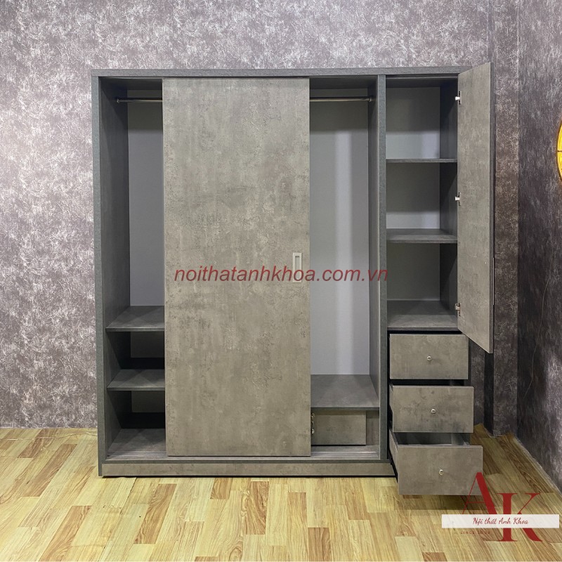 Tủ Quần Áo Giá Rẻ Gỗ MDF Màu Bê Tông Bền Cao Cấp Tủ Quần Áo Giá Rẻ Gỗ MDF Màu Bê Tông Bền Cao Cấp