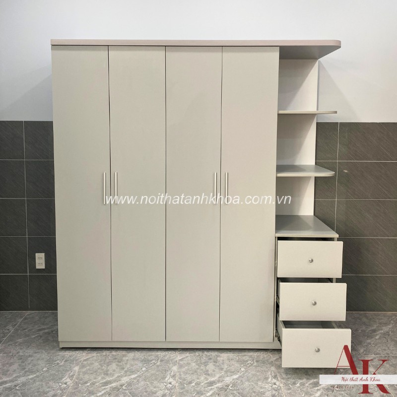 Tủ Quần Áo Giá Rẻ Gỗ MDF Màu Xám Trắng Hiện Đại Phong Cách Tủ Quần Áo Giá Rẻ Gỗ MDF Màu Xám Trắng Hiện Đại Phong Cách