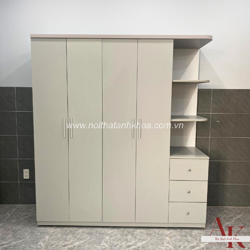Tủ Quần Áo Giá Rẻ Gỗ MDF Màu Xám Trắng Hiện Đại Phong Cách Tủ Quần Áo Giá Rẻ Gỗ MDF Màu Xám Trắng Hiện Đại Phong Cách